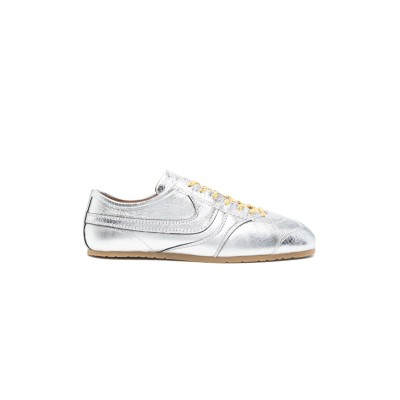 DRIES VAN NOTEN METALLIC CRINKLED LEATHER SNEAKERS MS2511500